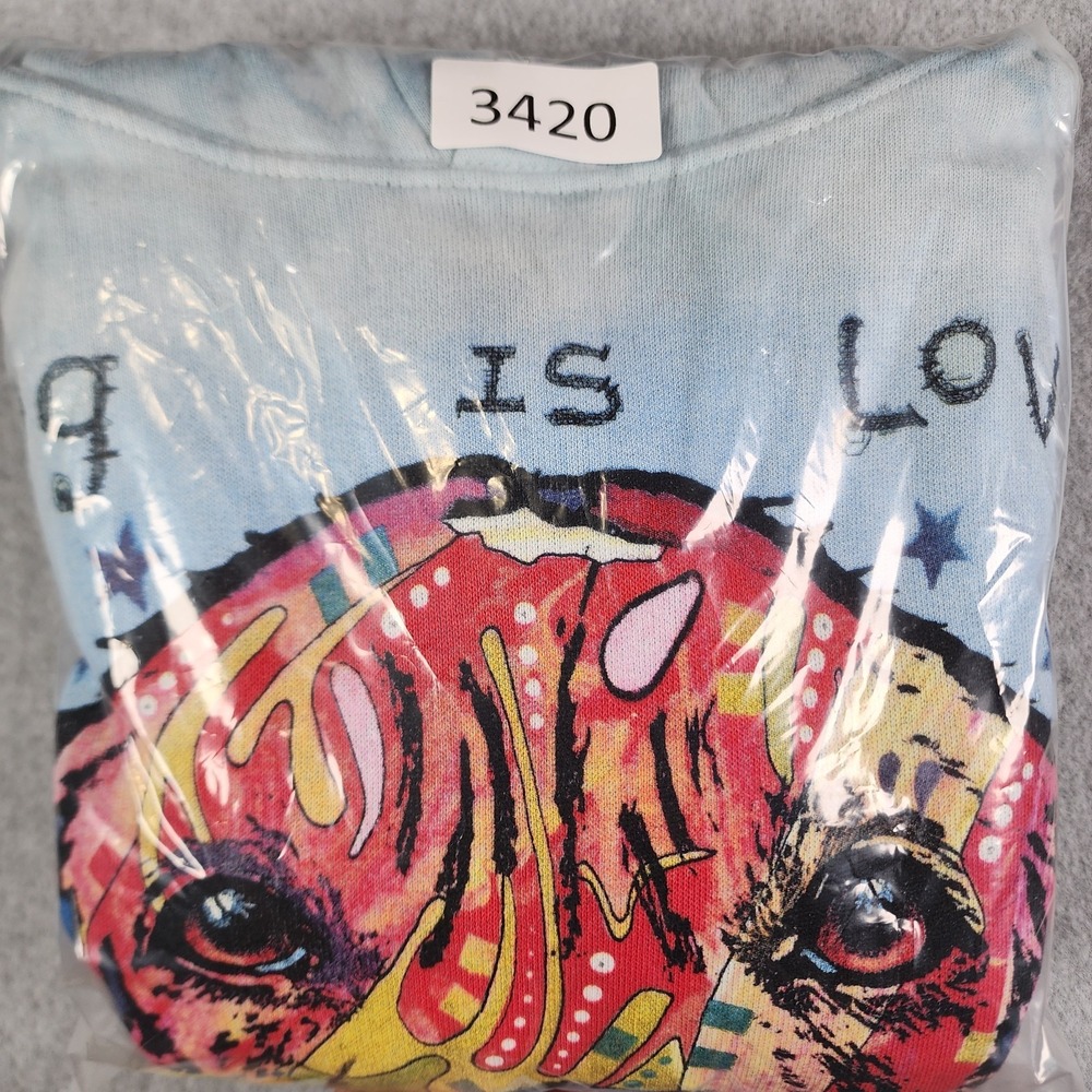 The Mountain Dog Is Love Hoodie Adult Size Medium Blue Tie Dye‎ Dean Russo 2015 - Picture 14 of 14
